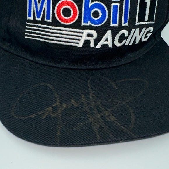 Vintage 80s 90s Mobil 1 Racing JEREMY MAYFIELD Adjustable AUTO Snapback Hat - Picture 4 of 7